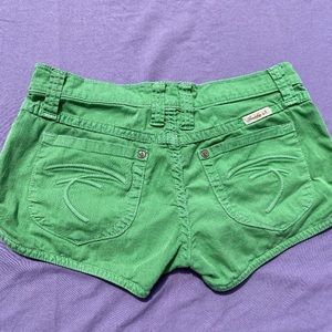 Franke B. Low Rise Green Shorts. Small.